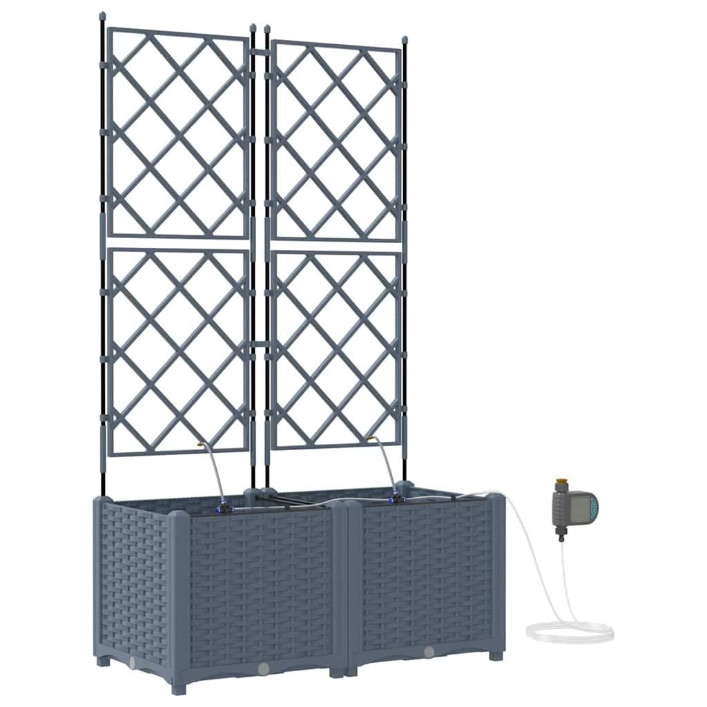 Vidaxl Jardineras Gris Claro 80 X 40 X 142 Cm Acero_0