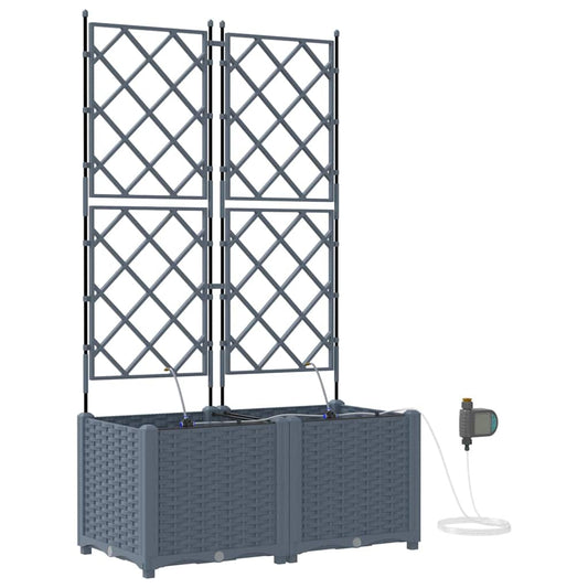 Vidaxl Jardineras Gris Claro 80 X 40 X 142 Cm Acero_0