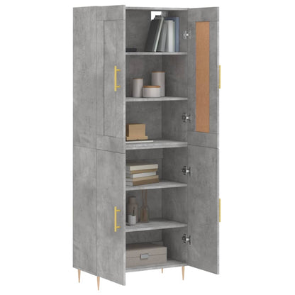 Aparador Alto Madera Contrachapada Gris Hormigón 69,5x34x180 Cm_2