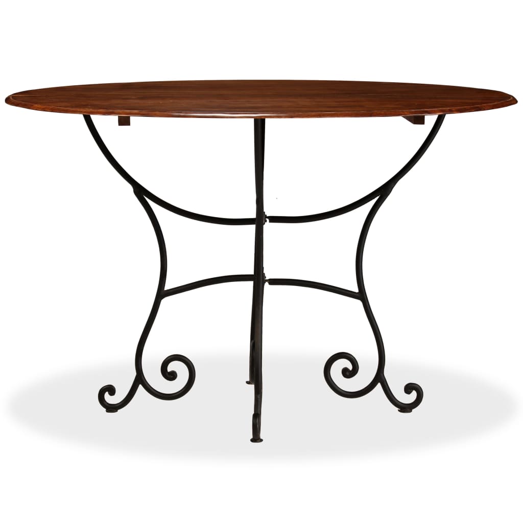 Mesa De Comedor Madera Maciza De Acacia Acabado Miel 120x76 Cm_0