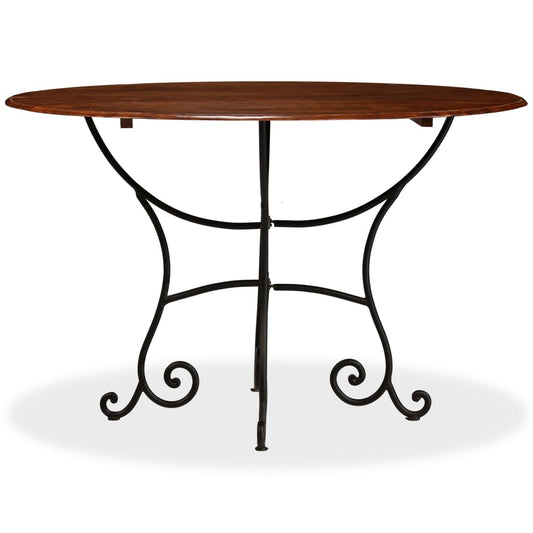Mesa De Comedor Madera Maciza De Acacia Acabado Miel 120x76 Cm_0