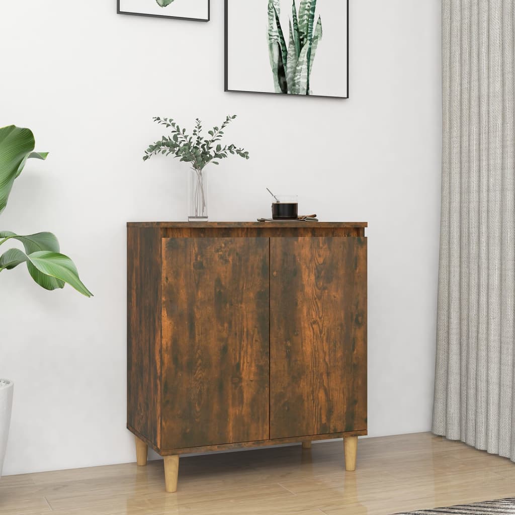Aparador Madera Contrachapada Color Roble Ahumado 60x35x70 Cm / Vetonek_4