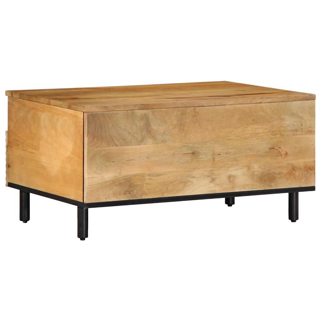 Mesa De Centro Madera Maciza De Mango Marrón 80x54x40 Cm_3