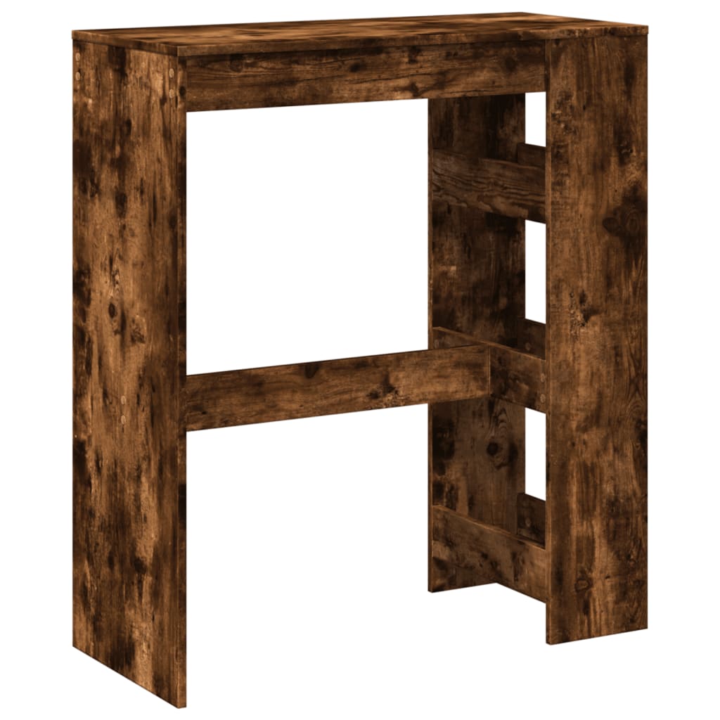 Mesa Alta Bar Con Estantes Roble Ahumado 90x40x103,5 Cm_4