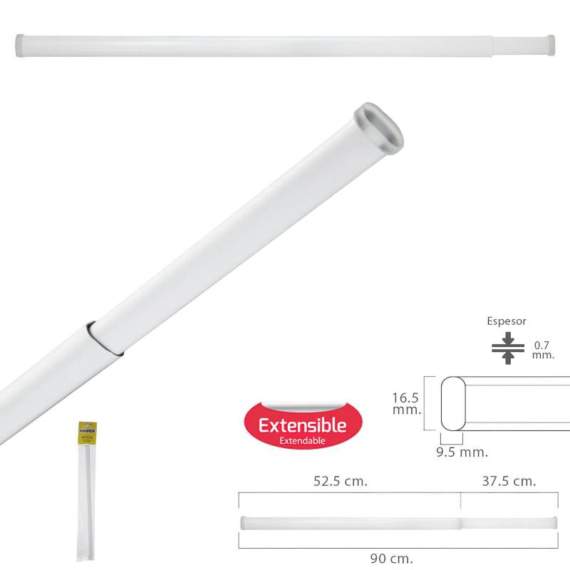 Barra Visillo Extensible 52.5/90 Cm. Con Muelle Presion Ajustable  (1 Pieza)_0