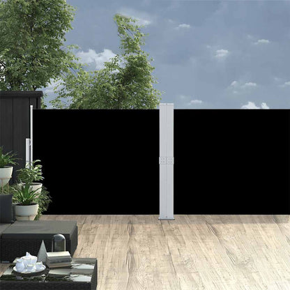 Vidaxl Toldo Lateral Retráctil Para Patio Negro 140x1200 Cm_1