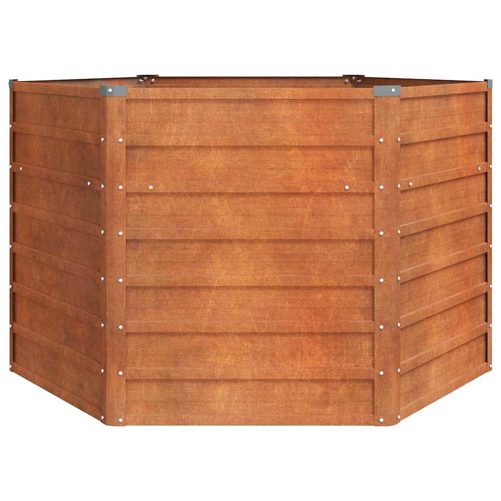 Arriate Oxidado De Acero Corten 129x129x77 Cm_3