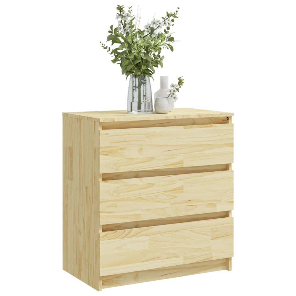 Mesita De Noche Madera Maciza De Pino 60x36x64 Cm_1