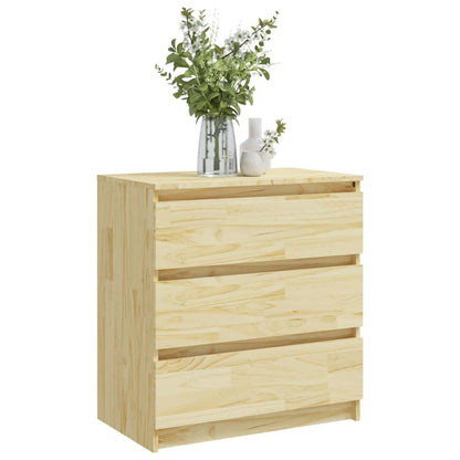 Mesita De Noche Madera Maciza De Pino 60x36x64 Cm_1