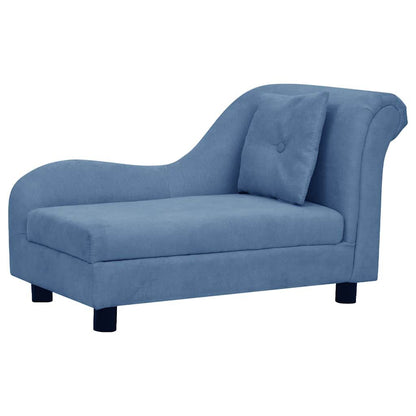 Vidaxl Sofá Para Perros Con Almohada Azul Felpa 83x44x44 Cm_0