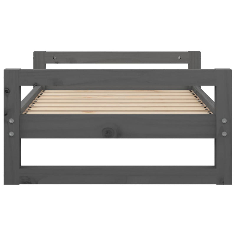 Vidaxl Cama Para Perros Madera Maciza De Pino Gris 75,5x55,5x28 Cm_5