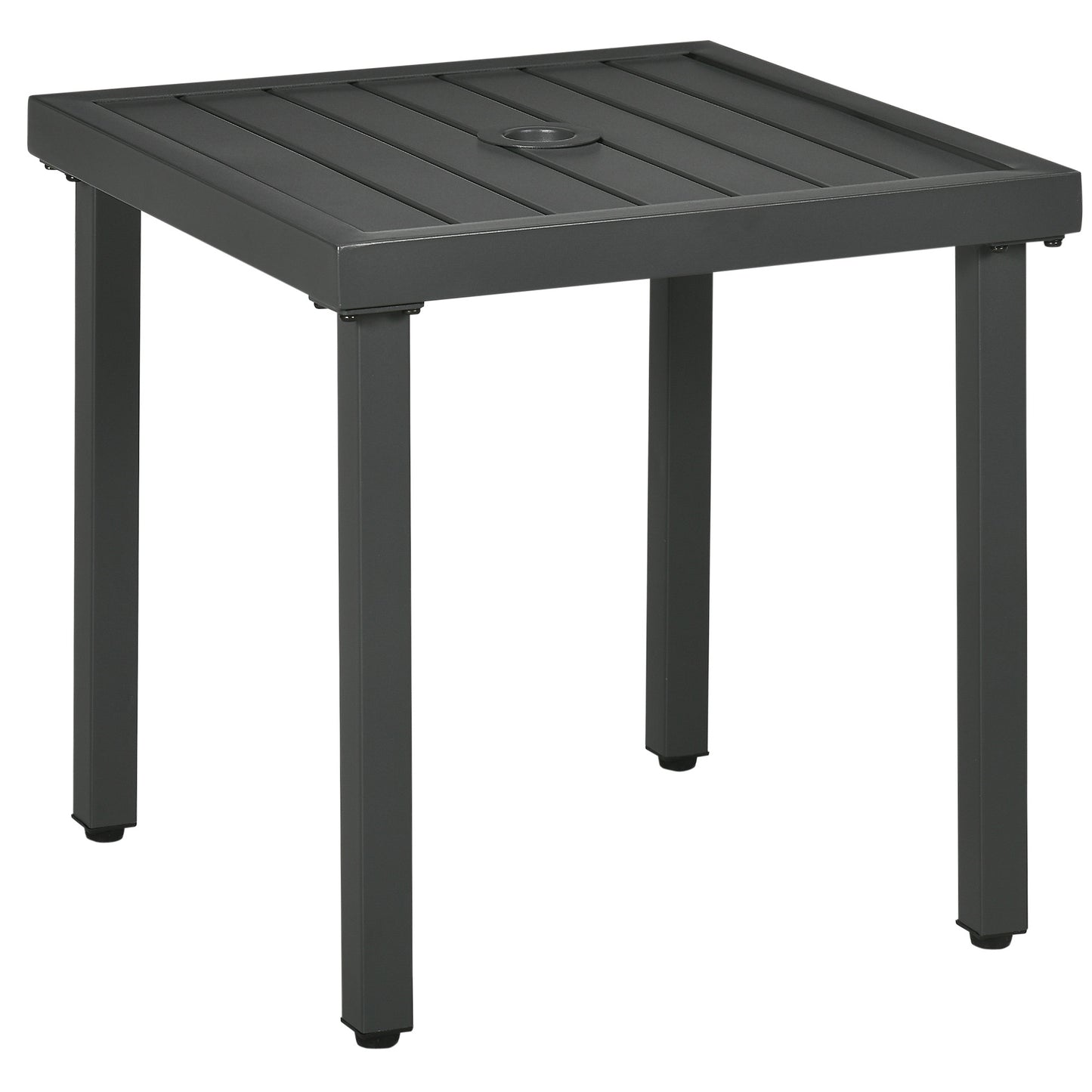 Outsunny Mesa De Jardín Cuadrada Con Orificio Para Sombrillas Ø45 Mm 51x51x51 Cm_0