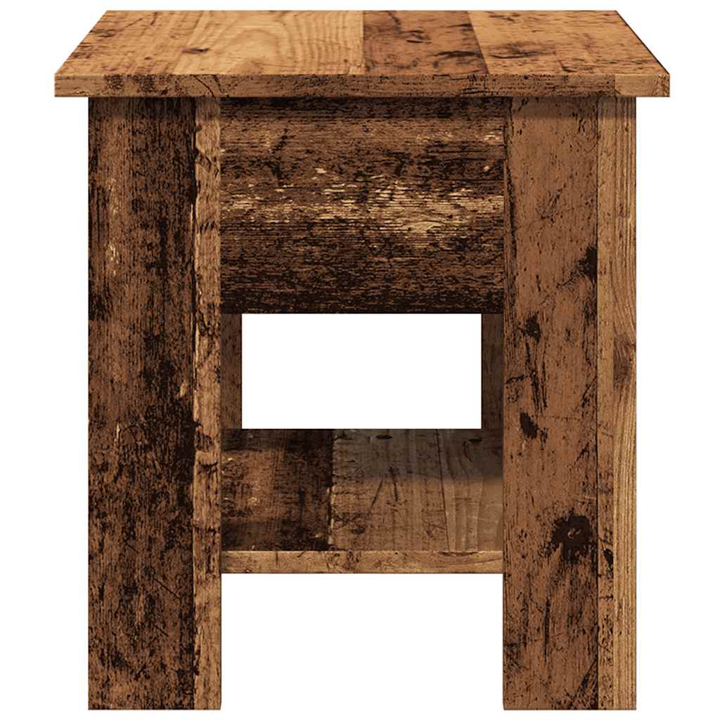 Mesa De Centro Madera Ingeniería Madera Envejecida 40x40x42 Cm_3