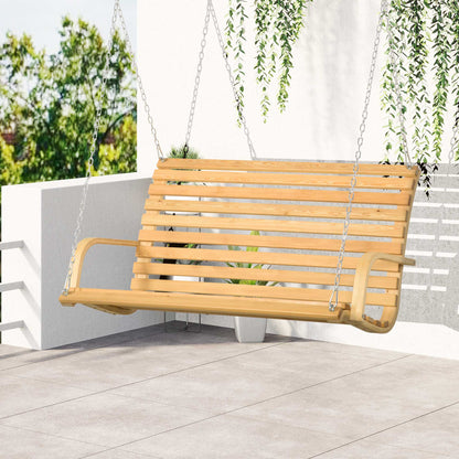 Outsunny Banco Columpio De Madera 2 Plazas Tipo Balancín Colgante 141,5x51x78cm_1