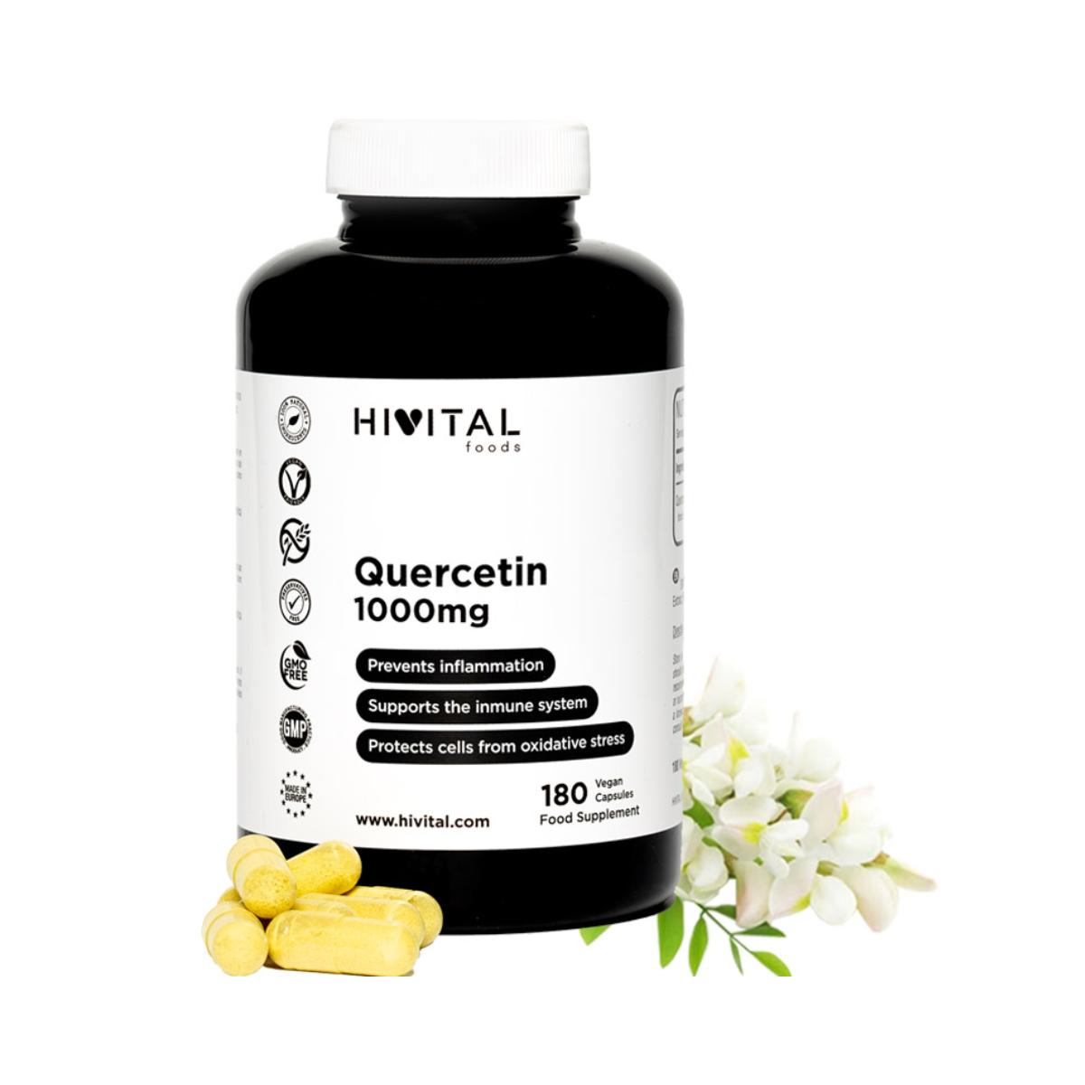 Quercetina 1000 mg Hivital 180 cápsulas veganas