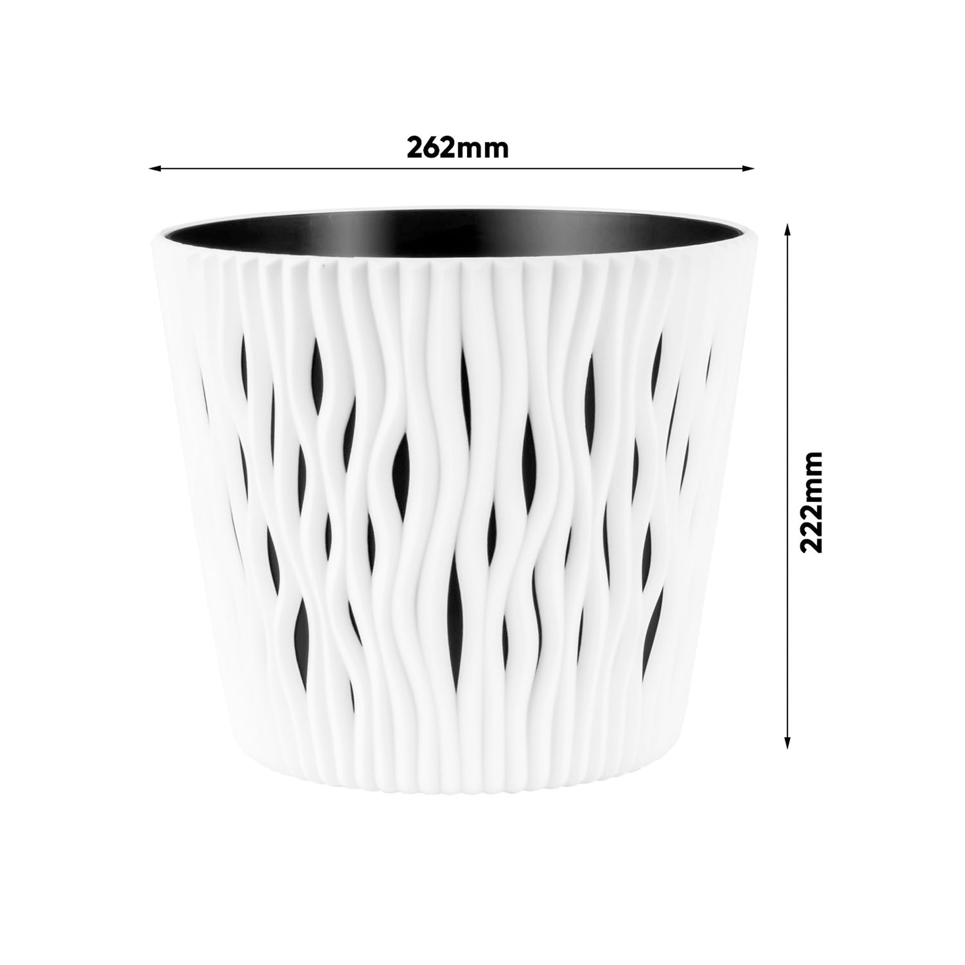 Maceta Redonda De Plastico Sandy Round En Color Mocca 26,2 (largo) X 26,2 (ancho) X 22,2 (alto) Cm_1