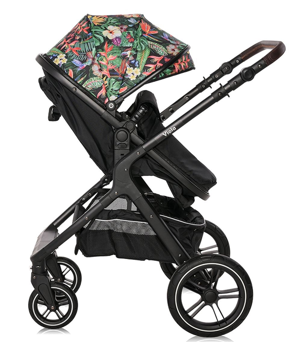 Carrito De Bebé Dúo Convertible Viola Hasta 22 Kg De Lorelli Tropical Flowers_3