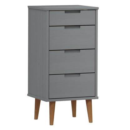 Mesita De Noche Molde Madera Maciza De Pino Gris 40x35x82 Cm_1