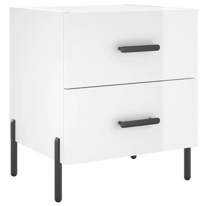Mesita Noche 2 Uds Madera Ingeniería Blanco Brillo 40x35x47,5cm_3