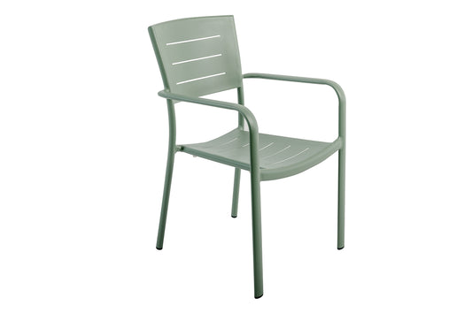 Lote De 4 Sillas De Jardín Apilables Inari Verde Romero Aluminio - Muebles De Jardín - 56x58xh85cm_0
