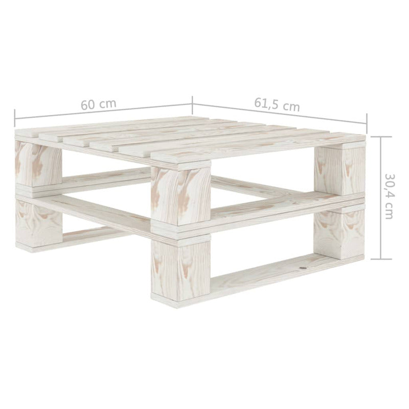 Vidaxl Juego De Muebles De Palets Para Jardín 7 Piezas Madera Blanco_2