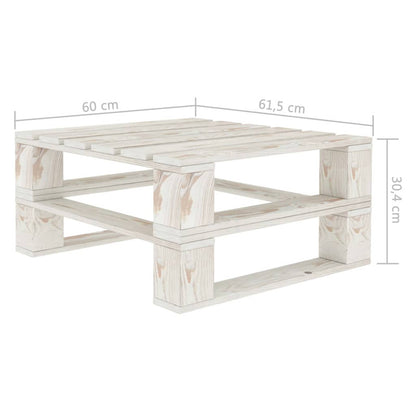 Vidaxl Juego De Muebles De Palés Para Jardín 7 Piezas Madera Blanco_2