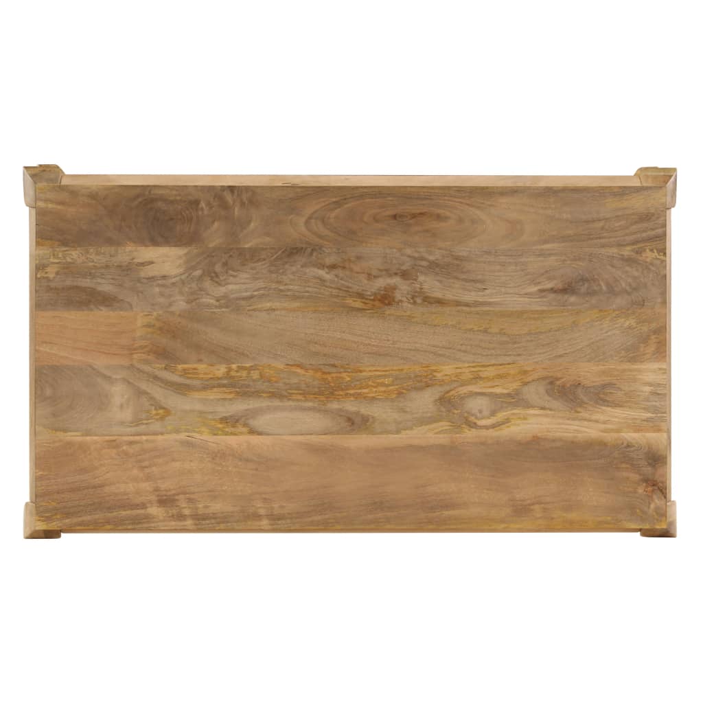 Mesa De Centro De Madera De Mango Maciza 116x66x41 Cm_2