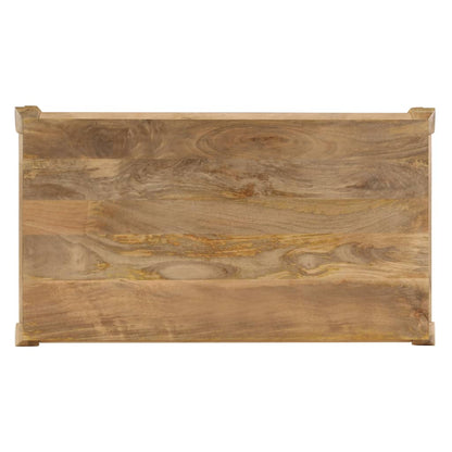 Mesa De Centro De Madera De Mango Maciza 116x66x41 Cm_2