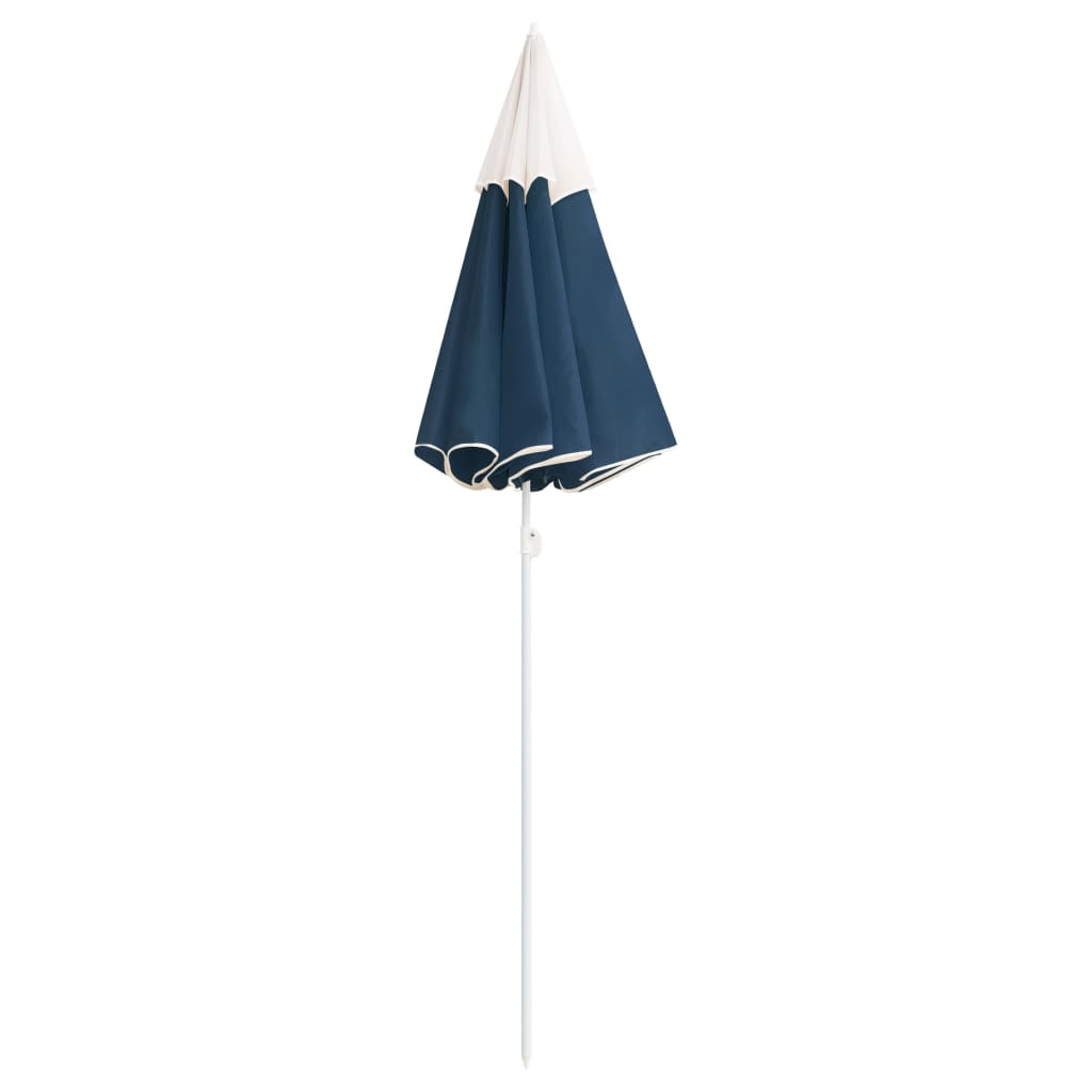 Sombrilla De Jardín Con Palo De Acero Azul 180 Cm_1