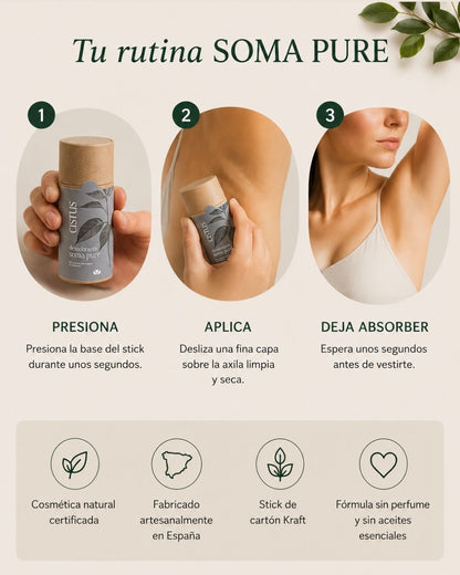 Desodorante sólido natural sin aluminio y sin perfume para piel sensible | SOMA PURE Viaje 10 ml_4