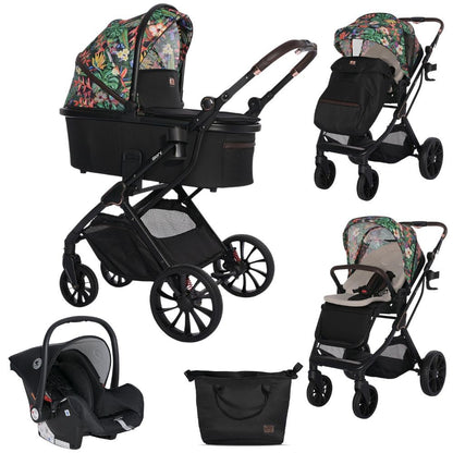 Carrito De Bebé Trio Glory Hasta 22 Kg Tropical Flowers_0