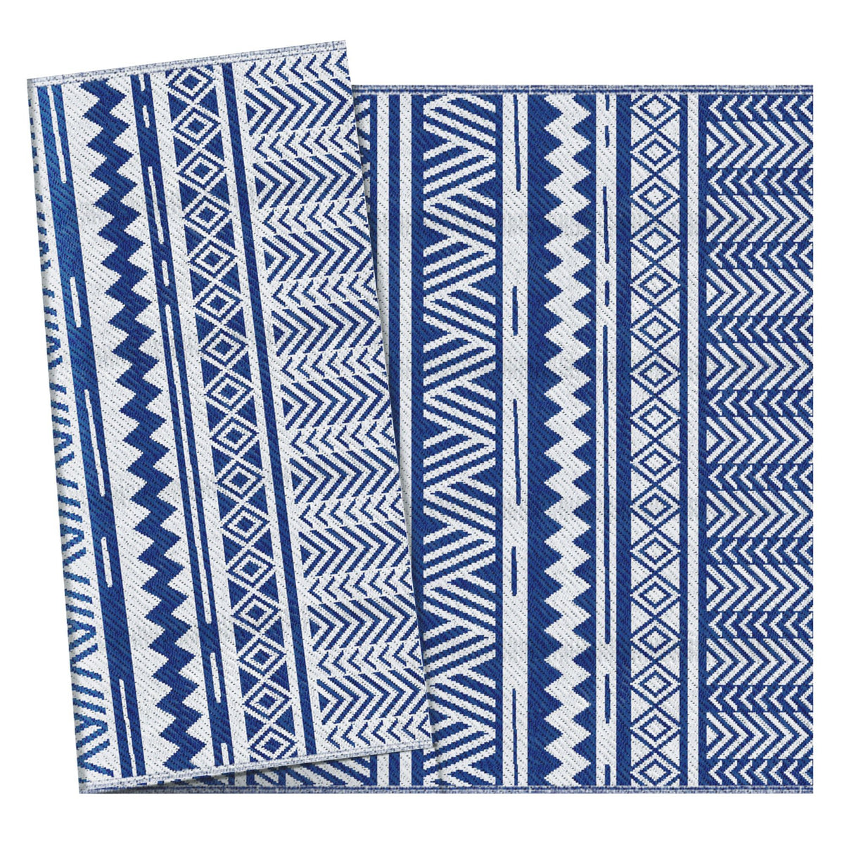 Alfombra De Exterior Outsunny Pp Azul Oscuro Y Blanco 182x274x0.3 Cm_4