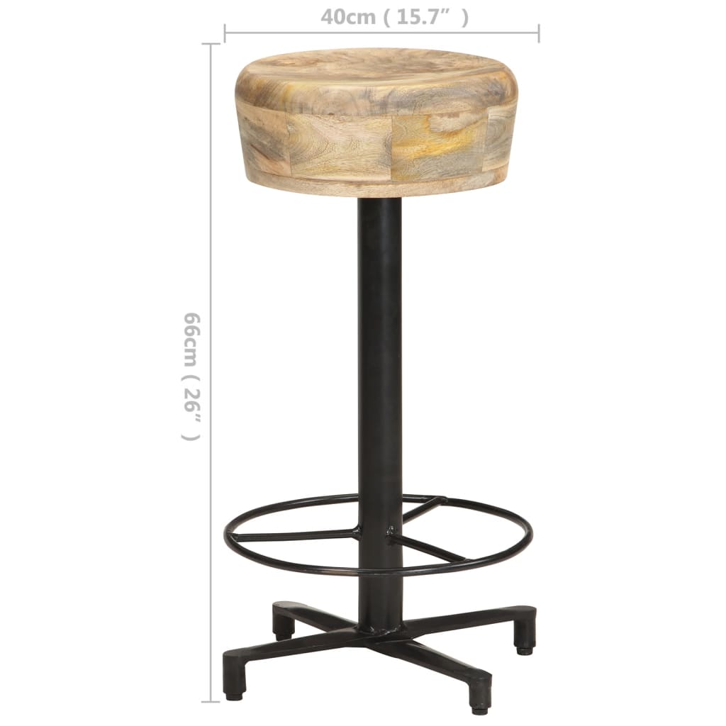 Taburetes De Cocina 2 Unidades Madera Maciza De Mango 66 Cm_5