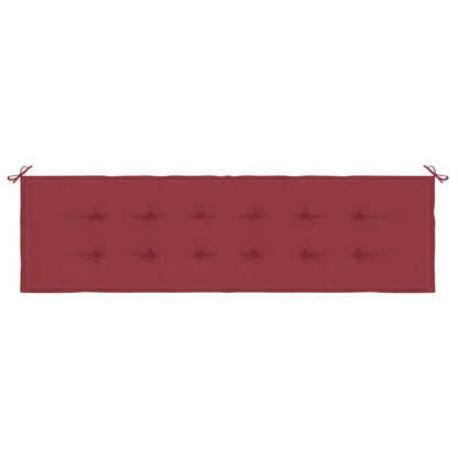 Vidaxl Cojín De Banco De Jardín Tela Oxford Rojo Tinto 180x50x3 Cm_3
