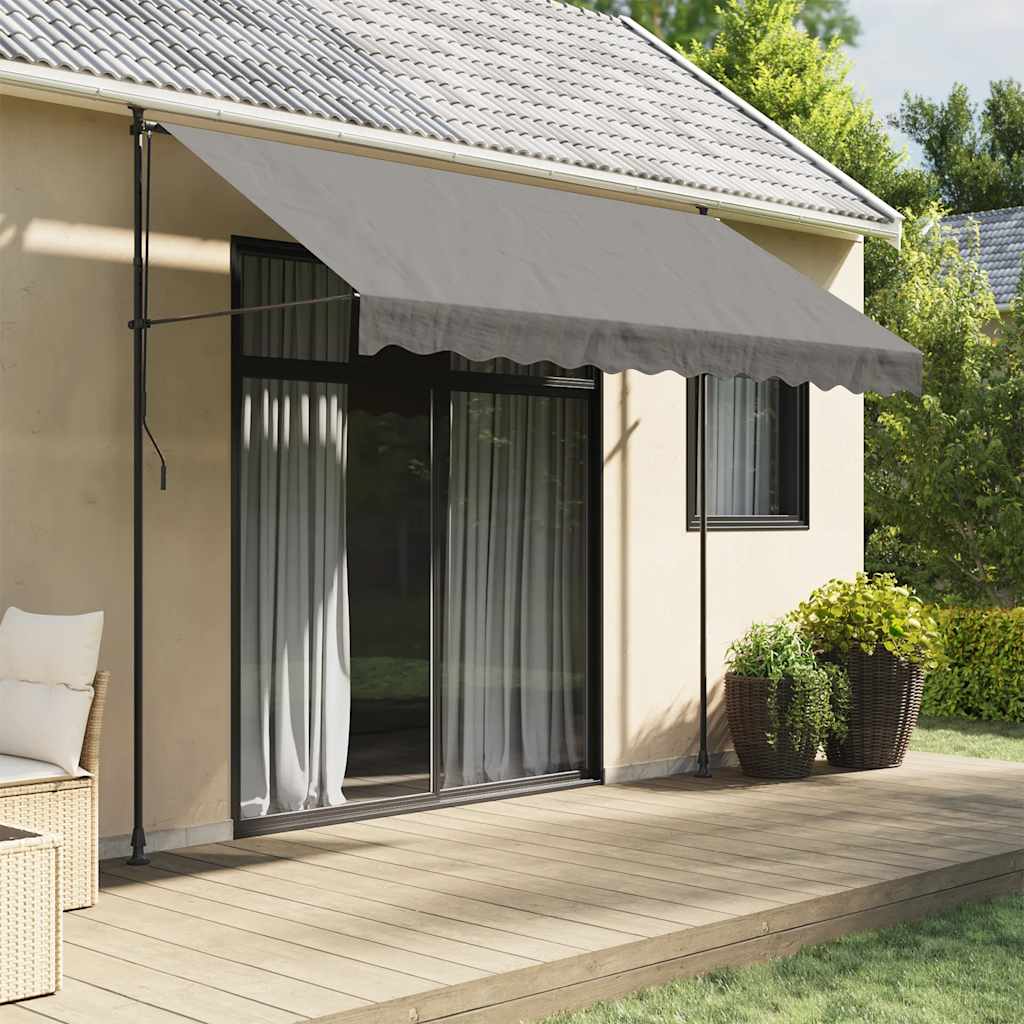 Toldo Retráctil De Tela Y Acero Gris Antracita 300x150 Cm_1