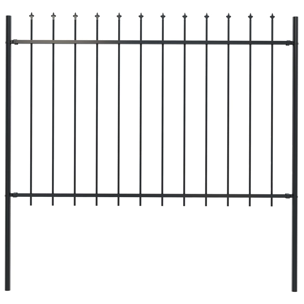 Valla De Jardín Con Puntas De Lanza Acero Negro 1,7x1,2 M / Vetonek_1
