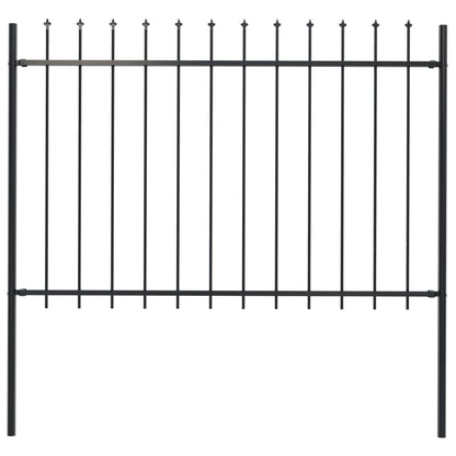 Valla De Jardín Con Puntas De Lanza Acero Negro 1,7x1,2 M / Vetonek_1