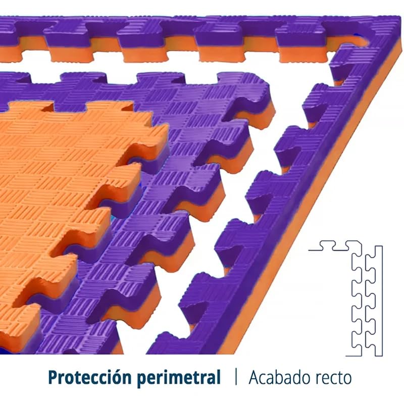 Artatami® Tatami Puzzle 1x1x20 Mm Naranja - Lila Pack Ahorro【20 Unidades】gimnasios - Fitness - Pilates - Yoga_5