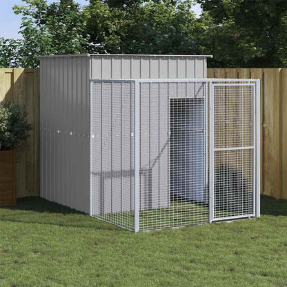 Vidaxl Gallinero Con Corral Acero Galvanizado Gris Claro 165x251x181cm_1