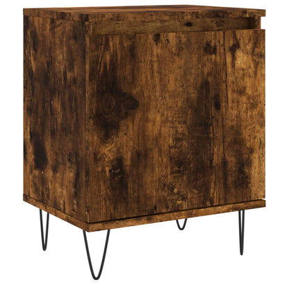 Mesita De Noche Madera De Ingeniería Roble Ahumado 40x30x50 Cm_0