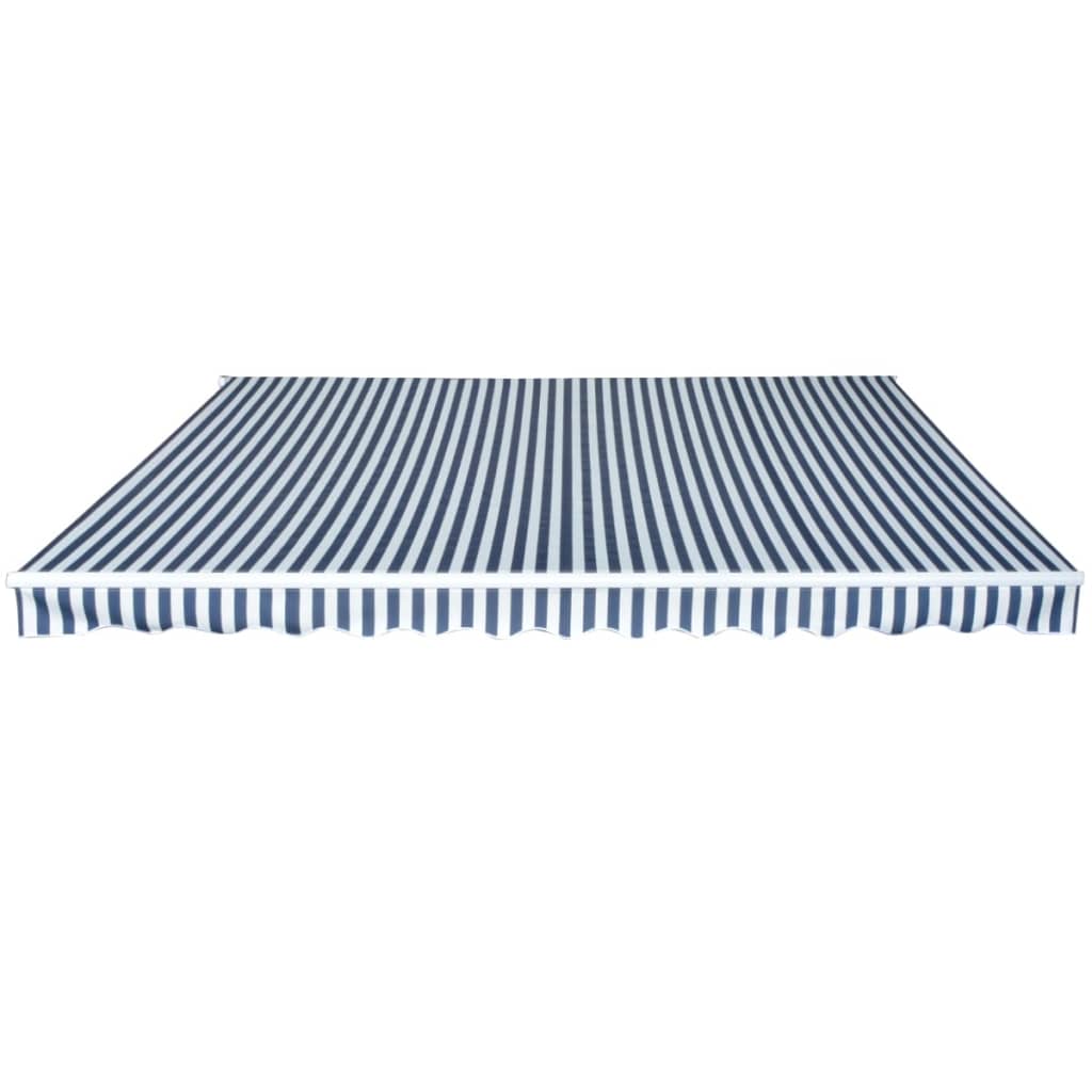 Toldo Plegable De Operación Manual 450 Cm Azul Y Blanco_0