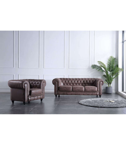 Sillón Chesterfield Tapizado En Símil Piel Imitación Cuero Viejo, 115 Cm(ancho) 75 Cm(altura) 84 Cm(fondo)._1
