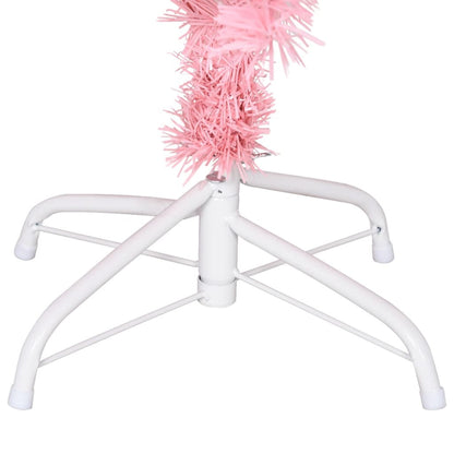 Vidaxl Árbol De Navidad Artificial Con Soporte Pvc Rosa 150 Cm_4