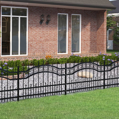 Valla De Jardín Con Punta De Lanza Acero Recubierto Negro 115cm / Vetonek_4