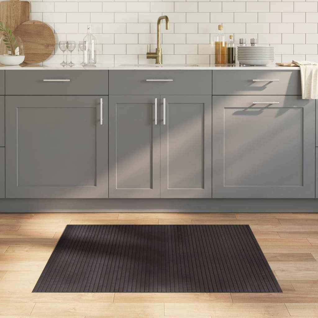 Vidaxl Alfombra Rectangular Bambú Marrón Oscuro 80x100 Cm_1