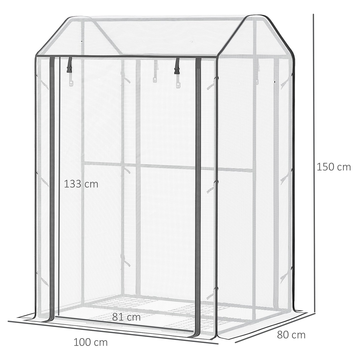 Outsunny Invernadero Jardín Con 2 Puertas Y 8 Ventilaciones Para Cultivo Plantas_2