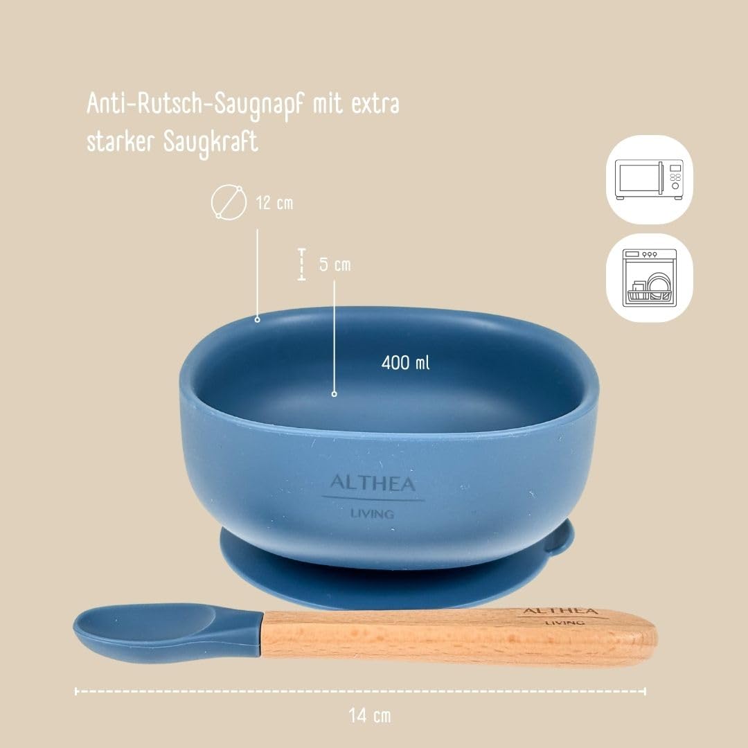 Vajilla De Silicona Orgánica - 4 Piezas - Azul Marino._4