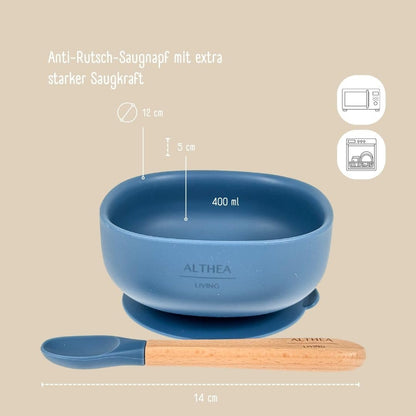 Vajilla De Silicona Orgánica - 4 Piezas - Azul Marino._4