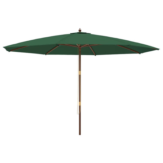 Sombrilla De Jardín Con Poste De Madera Verde 400x273 Cm_0
