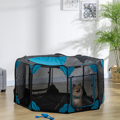 Pawhut Parque Plegable Para Perros 8 Paneles Con Bolsa De Transporte Ø154x76 Cm_1